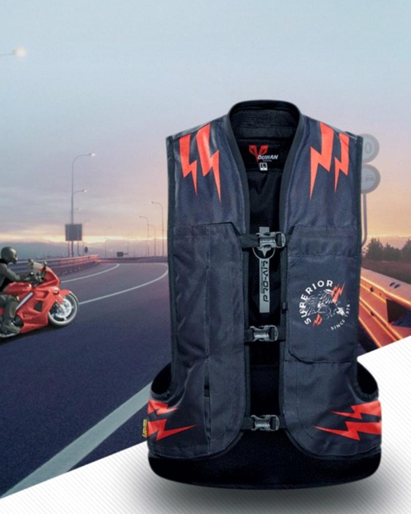 Blouson airbag moto noir sans manches
