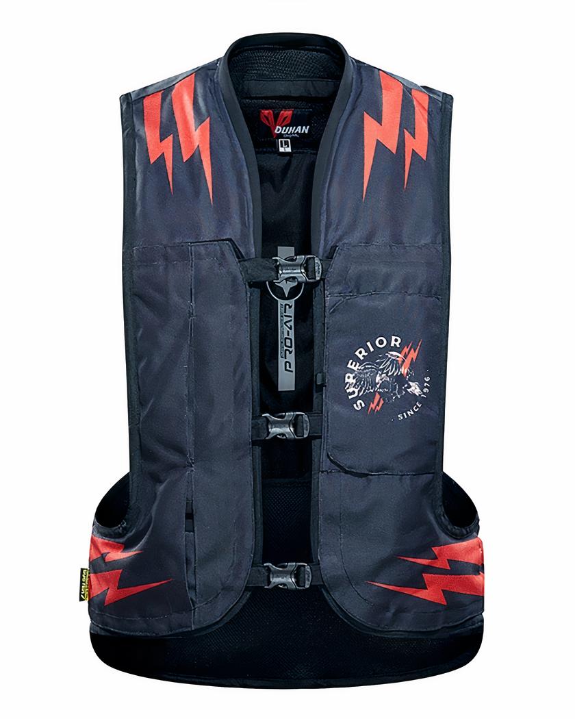 Blouson airbag moto noir sans manches – Image 2
